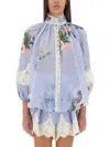 Zimmermann Everley Lace Trim Shirt In Blue