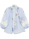Zimmermann Everley Linen Blouse In Multicolour