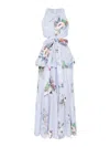 Zimmermann Everly Draped Bow Long Dress In Light Blue
