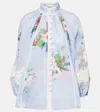 Zimmermann Everley Lace Trim Shirt In Blue