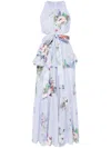 Zimmermann Everly Draped Bow Long Dress In Blue