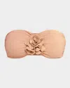 Zimmermann Everley Metallic Floral Bikini Top In Rose