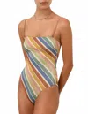 Zimmermann Everley Metallic Stripe One-piece Swimsuit In Multi
