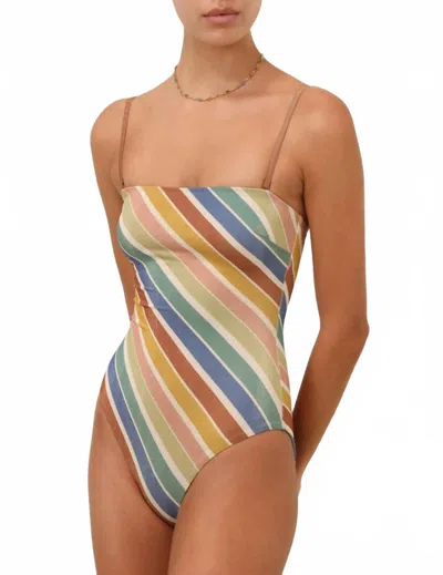 Zimmermann Everley Metallic Stripe One-piece Swimsuit In Multicolor