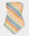 Zimmermann Everley Metallic Stripe One-piece Swimsuit In Multi Stripe
