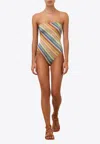 Zimmermann Everley Metallic Stripe One-piece Swimsuit In Multicolor