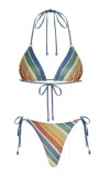 Zimmermann Everley Metallic Striped Mini Bikini In Multi