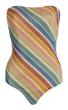 Zimmermann Everley Metallic Stripe One-piece Swimsuit In Multi