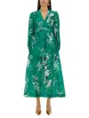 Zimmermann Everley Floral-print Cotton-voile Midi Wrap Dress In Green