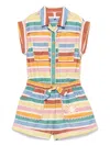 Zimmermann Everley Striped Cotton Playsuit In Yellow