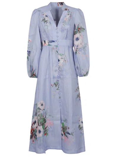 ZIMMERMANN EVERLEY NECKLINE MIDI DRESS