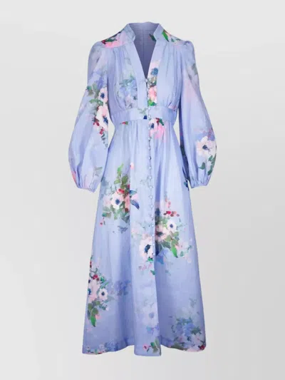 ZIMMERMANN EVERLEY PLUNGE MIDI DRESS