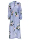 Zimmermann Everley Midi Light Blue Multicolor Dress