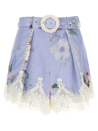 Zimmermann Everley Printed Linen Shorts