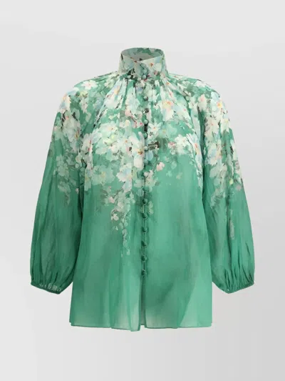 Zimmermann Everley Blouse In Green