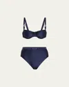 Zimmermann Everley Trim Balconette Two-piece Swimsuit In Navy