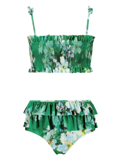 Zimmermann Everly Kids Bikini In Green