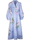 Zimmermann Everley Printed Linen Dress In Multicolour