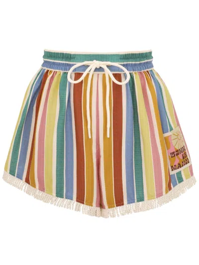 Zimmermann Everly Shorts In Multi Stripe