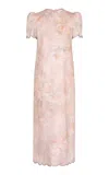 Zimmermann Exclusive Scalloped Linen Midi Dress In Light Pink