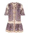 Zimmermann Ottie Eyelet Paisley Print Mini Dress In Nude