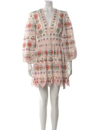 Pre-owned Zimmermann Eyelet Mini Dress In White