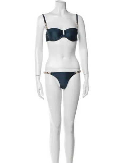 Pre-owned Zimmermann Eyelet Trim Bikini In Black