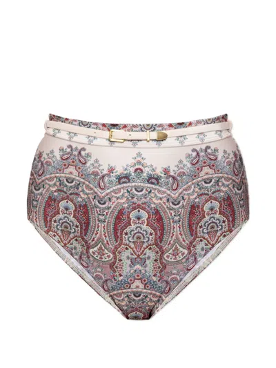 Zimmermann Fairlight High Waist Bikini Pants In Multi