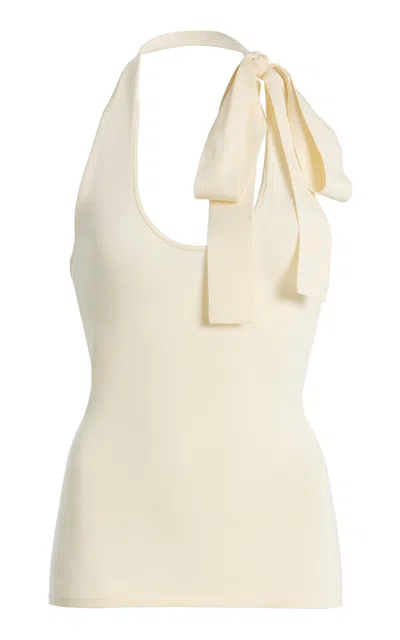 Zimmermann Fairlight Tie Knit Top In Neutral