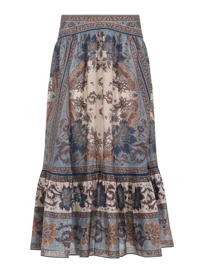 Zimmermann Ascension Tiered Midi Skirt