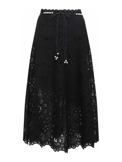 ZIMMERMANN FALDA SEMILARGA - NEGRO