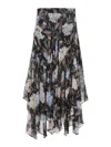 Zimmermann Black Eden Handkerchief Viscose Midi Skirt In Black