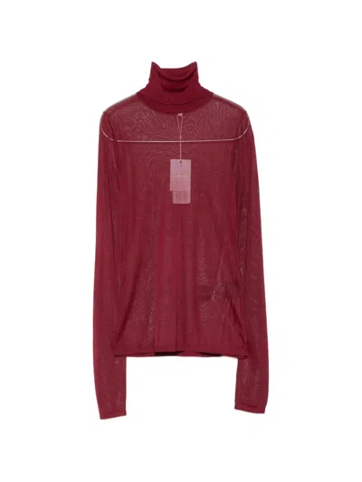 Zimmermann Fine-knit High-neck Sweater In Burgundy
