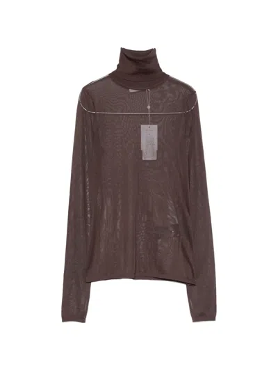 Zimmermann Fine-knit High-neck Sweater In Brown