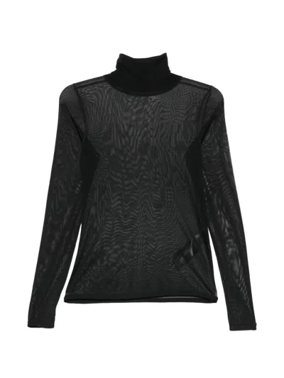 Zimmermann Fine-knit High-neck Top In Black