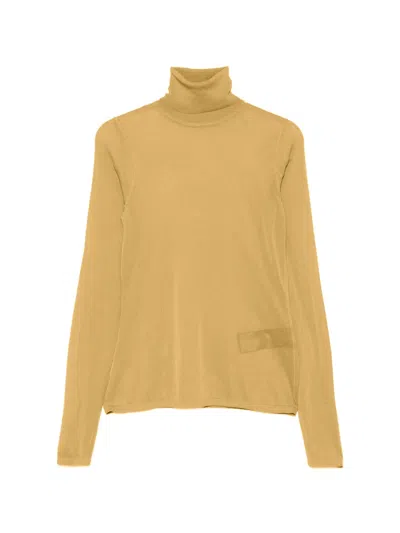 Zimmermann Fine-knit Roll-neck Top In Yellow