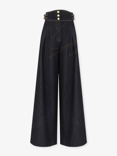 Zimmermann High-waist Rebellion Flared Jeans In Blue