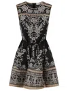 Zimmermann Sleeveless Mini Dress With Floral Patterns In Black