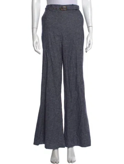 Pre-owned Zimmermann Flared Pants In Blue
