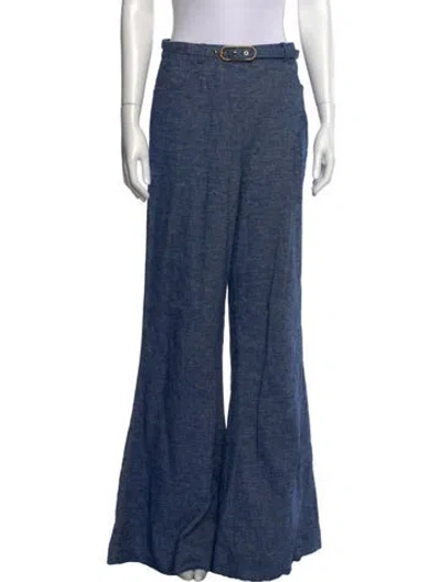 Pre-owned Zimmermann Flared Pants In Blue