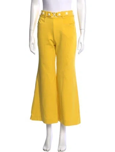 Pre-owned Zimmermann Flared Pants In Yellow