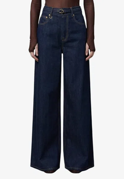 Zimmermann Flared Stitched Jeans In Blue