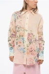 Zimmermann Floral- Motif Blouse With Colored Buttons