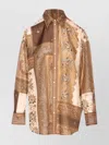 Zimmermann Lucky Brown Shirt With Classic Collar And All-over Floral Print In Silk Woman