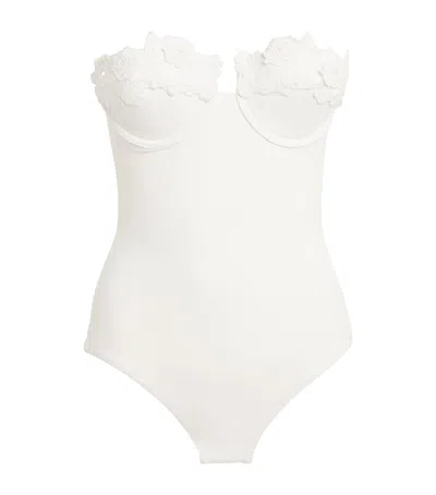 ZIMMERMANN FLORAL APPLIQUÉ HALLIDAY SWIMSUIT 