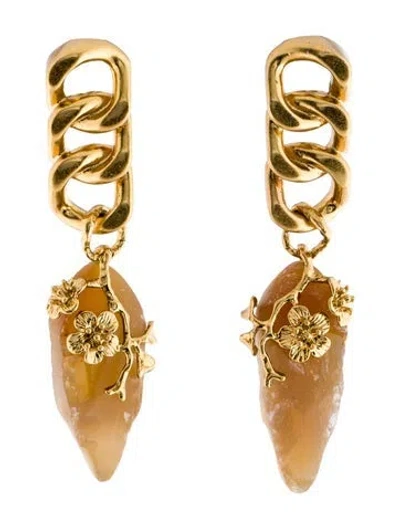 Pre-owned Zimmermann Floral Chain Drop Earrings In Pink