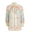 Zimmermann Womens Wallpaper Floral Mint Daylight Balloon-sleeves Woven Blouse Xs In White