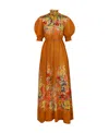 Zimmermann Floral-print Ramie And Gauze Maxi Dress In Brown