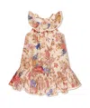 Zimmermann Neutral August Floral-print Dress In Nude