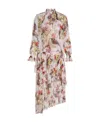Zimmermann + Net Sustain Matchmaker Asymmetric Floral-print Chiffon Midi Dress In Pink